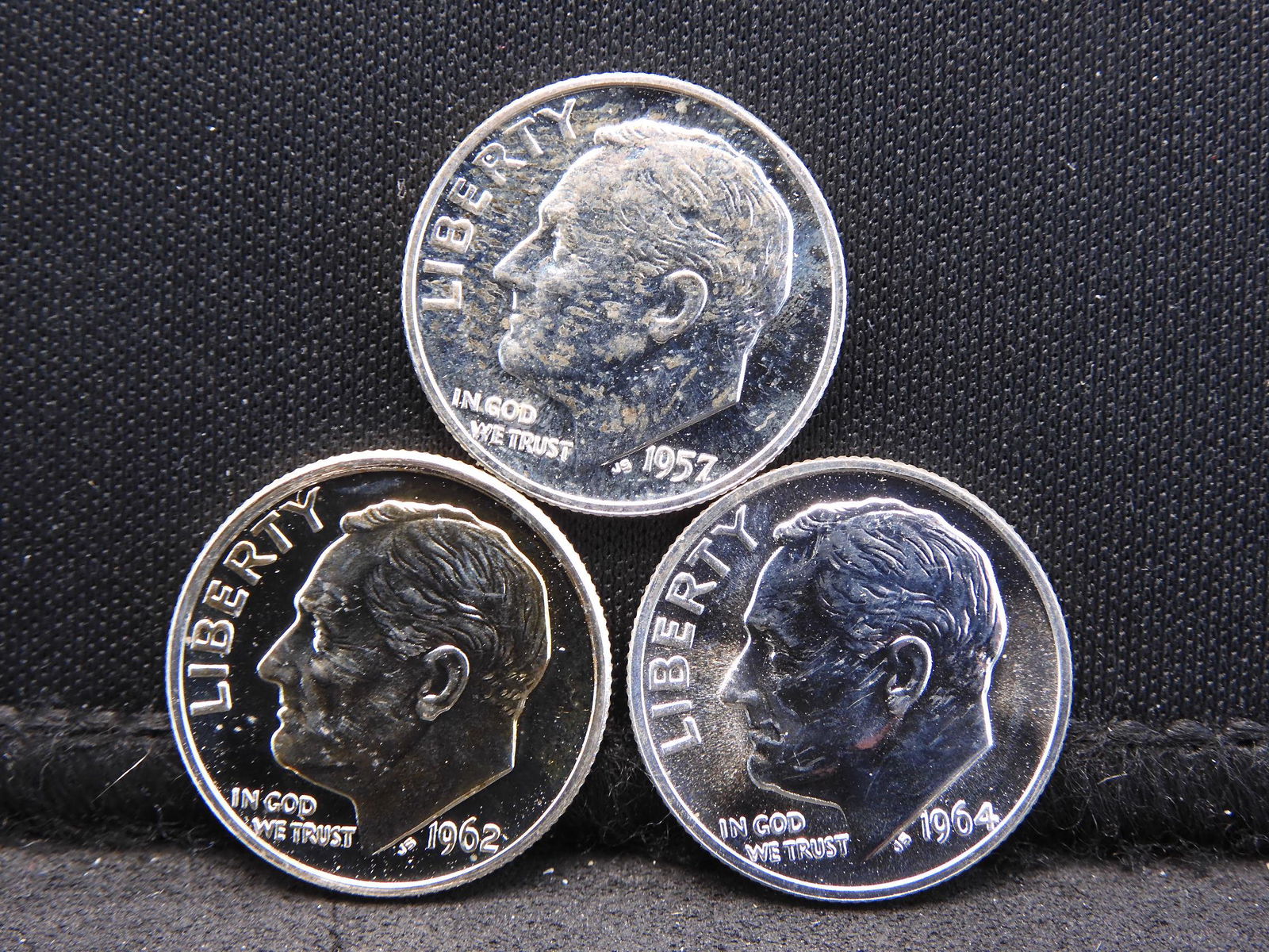 Details about / 1962+1963+1964 Three Proof Silver Roosevelt Dimes!